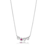 Silver Love Necklace, White Rhodium, Premium Cubic Zirconia  + Give Hope Gift